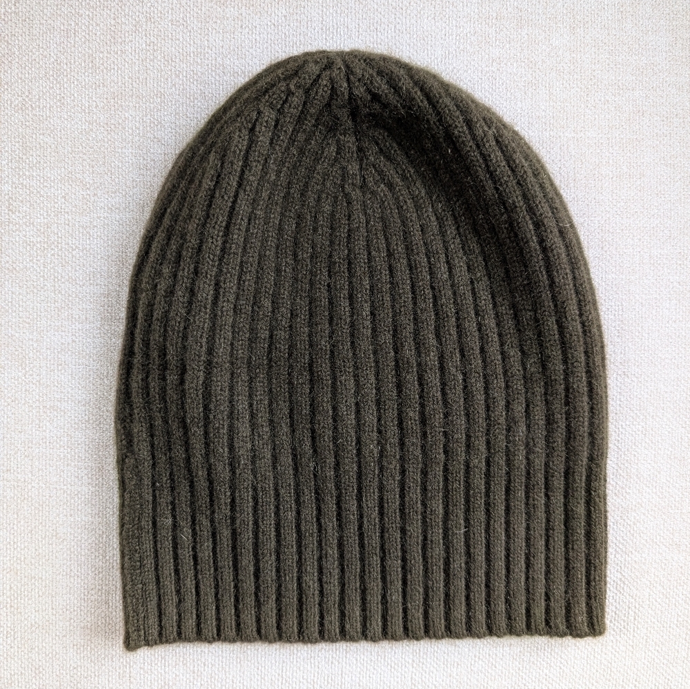 Jenni Kayne Olive Green 100% Cashmere Beanie